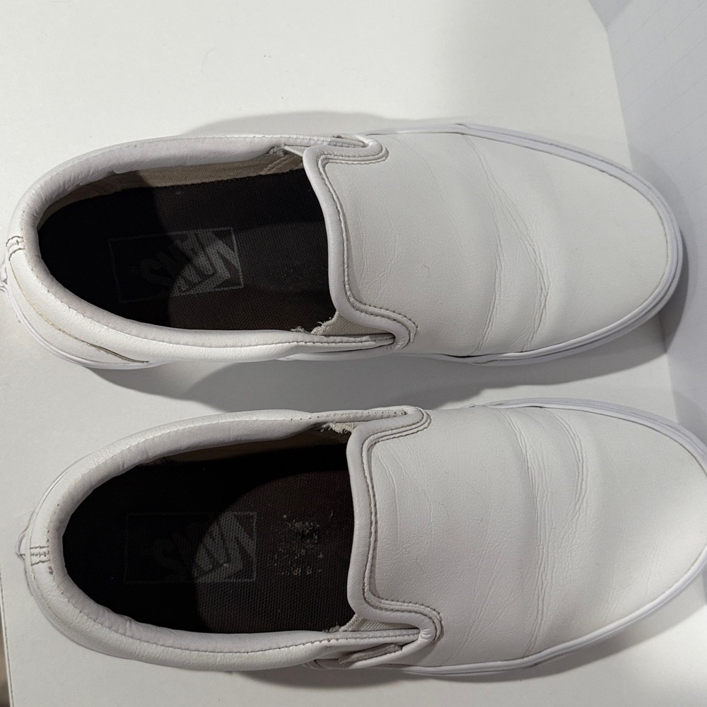 Vans white leather slip on shoes - Picture 7 of 9